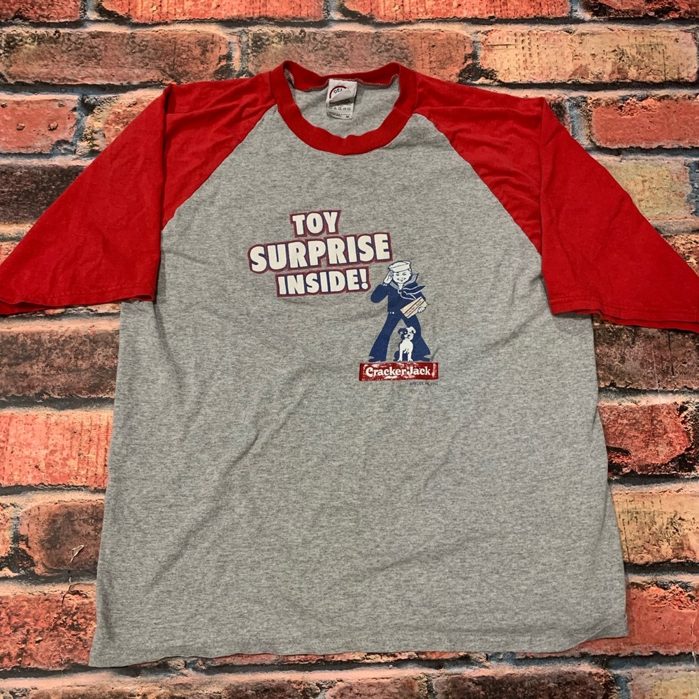 Throwback Cracker Jack Baseball Style Shirt Size M